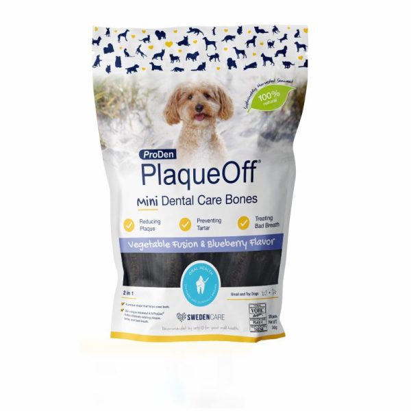 PlaqueOff Mini Dental Care Bones, 340 g til små hunde